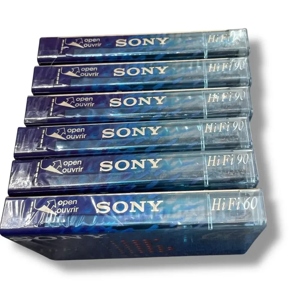 Sony Blank Audio Cassette Tape Lot x6 Hi-Fi Normal Bias Type I 90/60 Min Sealed
